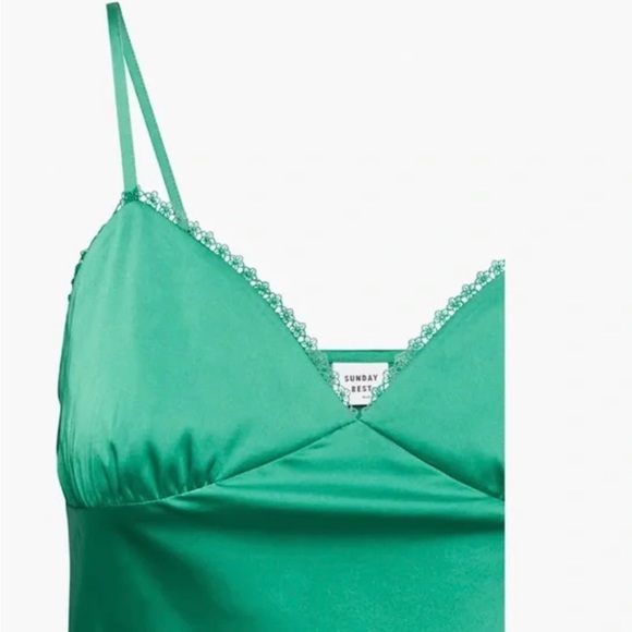 Aritzia Sunday Best Rae Dress - green midi slip spring summer dress - Picture 3 of 10